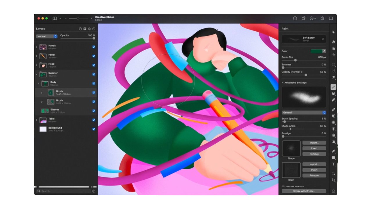 Pixelmator Pro gagne de meilleures images brutes, l'accessibilité