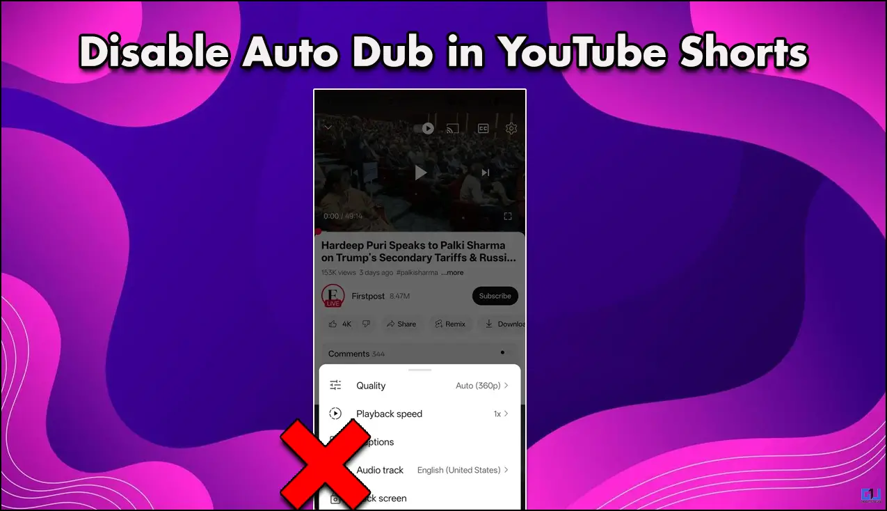 Comment désactiver Auto Dub en short YouTube et autres vidéos