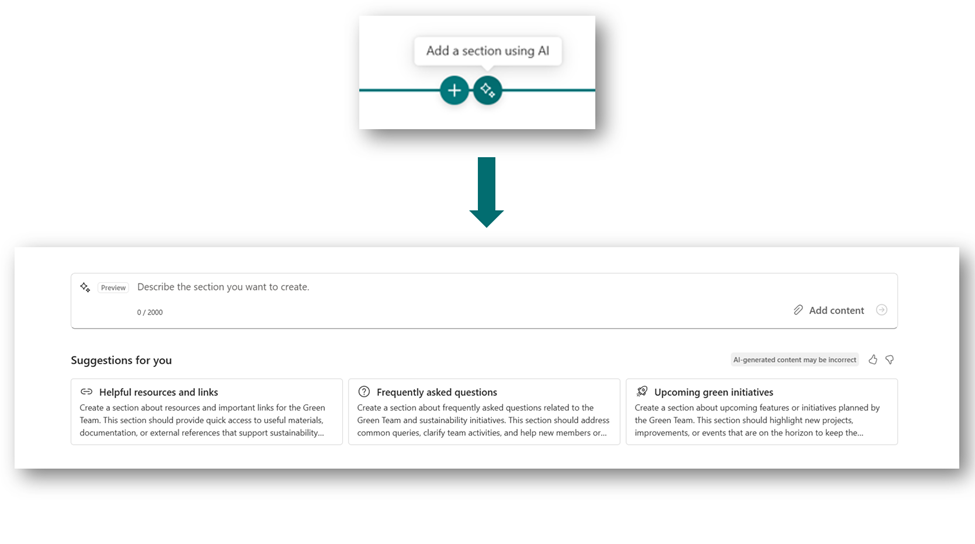 SharePoint obtient des «sections avec l'IA» pour la construction de pages plus intelligents