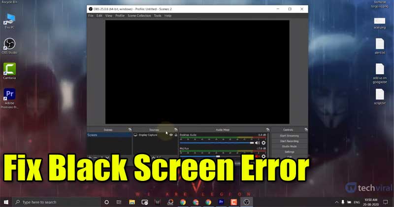 Comment corriger l'erreur d'écran noir de capture de capture obscur