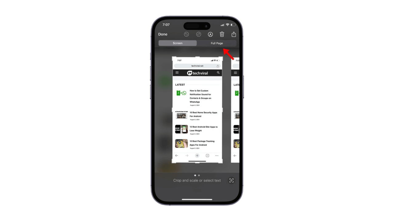 Comment prendre une capture d'écran pleine page sur iPhone