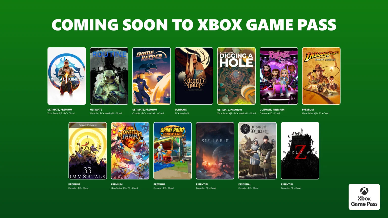 Plus de 15 nouveaux titres arrivent sur Xbox Game Pass 