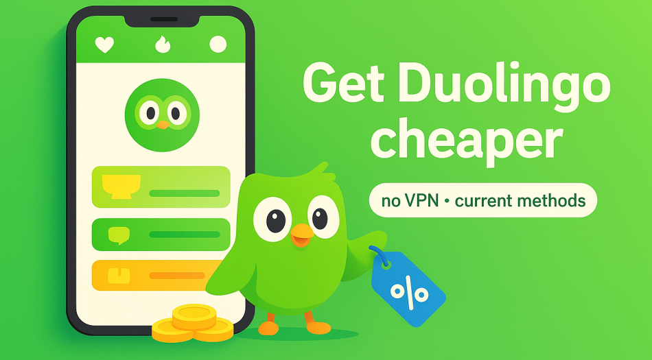 Duolingo moins cher sans VPN 2025